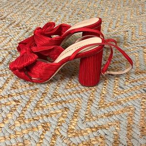 Red Loeffler Randall Camellia Knot Sandals - Size 7